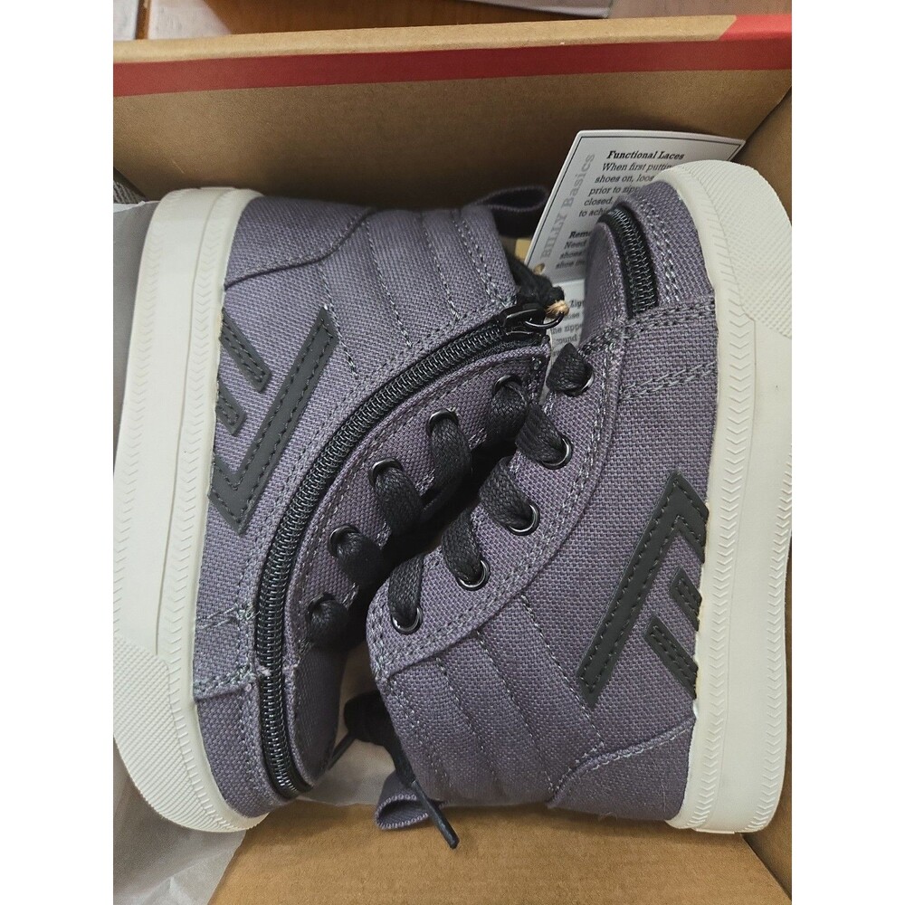 BILLY Footwear CS High Top Canvas Lace-Up Sneakers Gray/Silver US 7 Medium